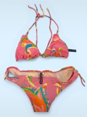 Ralph Lauren Pink Tropical-Print String Bikini
